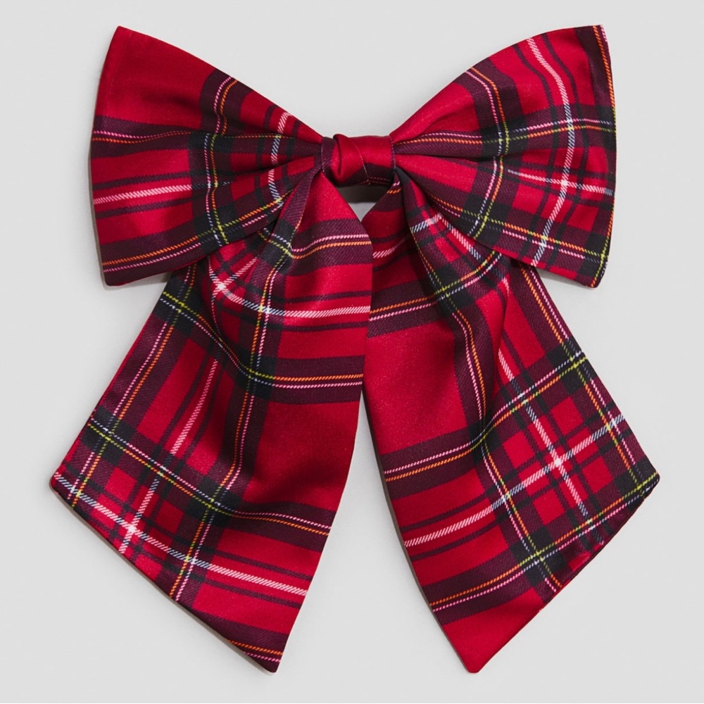 H&M Kids Hair Clip with Bow in Red Plaid
